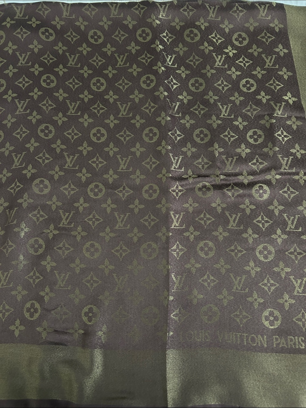 Louis Vuitton new without tags wool and Silk Brown Monogram Long Scarf - Picture 7 of 11